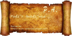 Poór Antónia névjegykártya
